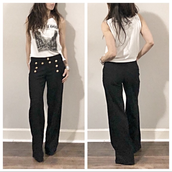 ✨LAST ONE ✨Black wide leg sailor style pants - Picture 3 of 8
